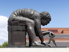 'Newton after Blake', sculpture by Eduardo Paolozzi, British Library, 98 Euston Road, London, 2015. Artist: James O Davies.