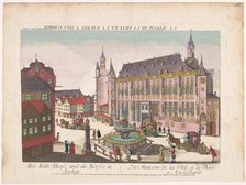 View of the Town Hall and the Stock Exchange in Aachen, 1755-1779. Creator: Jean-Jacques Hauer.