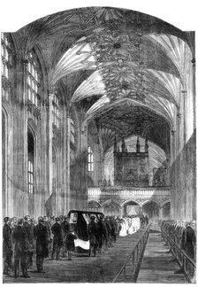 The Funeral Procession in the nave of St. George's Chapel, Windsor, 1861. Creator: Unknown.
