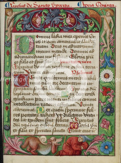 Decorated Text Page; Book of Hours, early 16th century. Creator: Unknown.