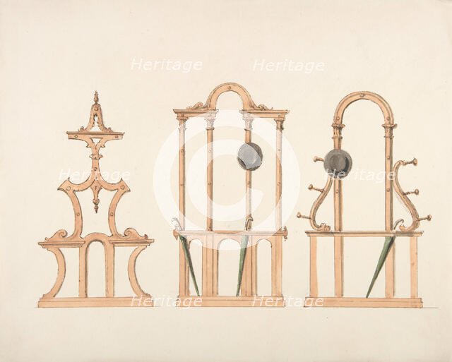 Design for Three Hat and Umbrella Stands, ca. 1830-40 . Creator: Anon.