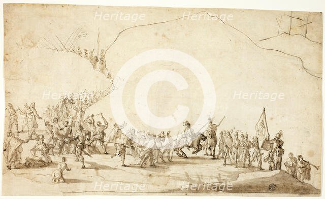 Calvary (recto); Sketch of Lower Part of Right Leg (verso), n.d. Creator: Unknown.