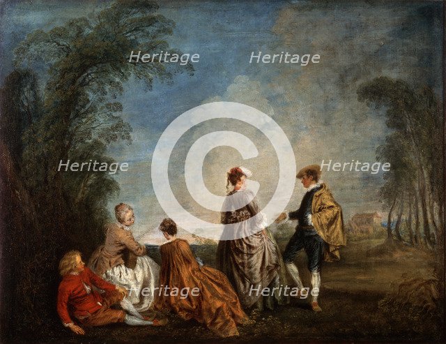 'An Embarrassing Proposal', 1715-1716.  Artist: Jean-Antoine Watteau