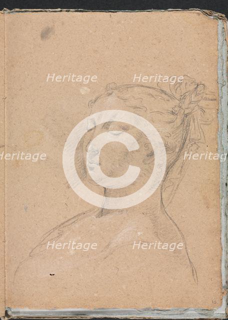 Verona Sketchbook: Woman with closed eyes (page 15), 1760. Creator: Francesco Lorenzi (Italian, 1723-1787).