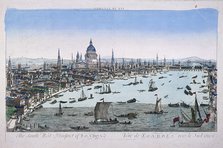 Bird's-eye view of London from Somerset Gardens, in the City of Westminster, 1760. Artist: Anon