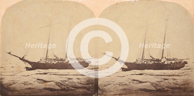 Ship in Ice, Greenland Expedition, ca. 1859. Creator: Isaac Israel Hayes.