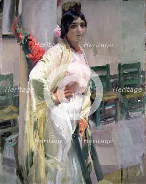  'Maria the beautiful woman', Oil, 1914 by Joaquin Sorolla.