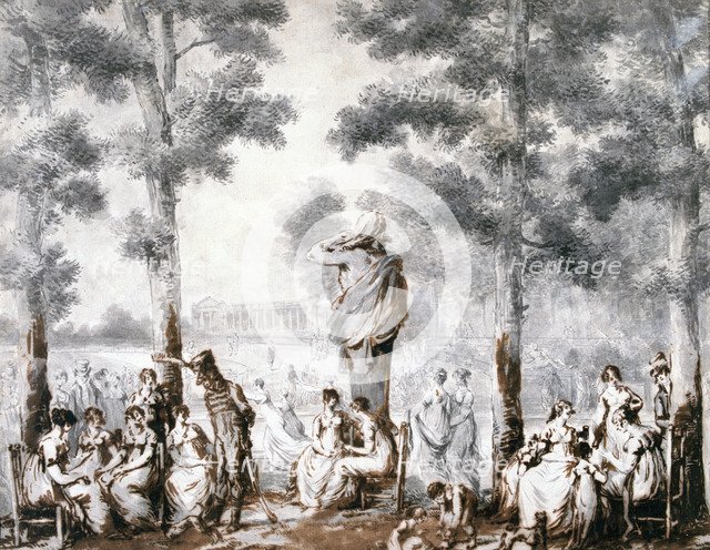'The Terrace of the Tuileries', 1807. Artist: Jean Pierre Norblin