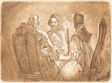 The Card Game (Der kleine l'Hombre Tisch), 1758. Creator: Daniel Nikolaus Chodowiecki.