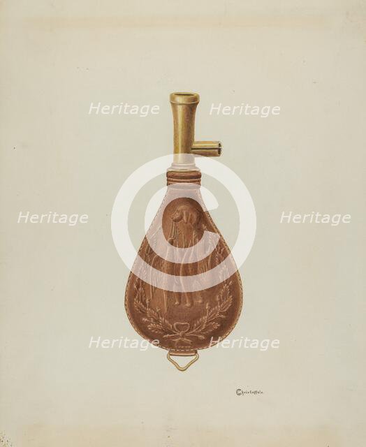 Powder Flask, c. 1937. Creator: Cornelius Christoffels.