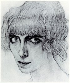Portrait of Marchesa Luisa Casati, 1912. Artist: Bakst, Léon (1866-1924)