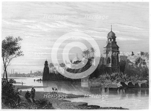 'View of Delhi from the river showing the King's palace', c1860. Artist: Unknown