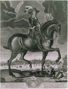 Equestrian portrait of Oliver Cromwell, c1655. Creator: Albert Haelwegh.