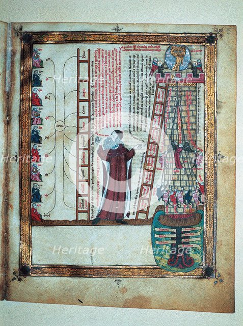 Miniature for work 'Electorium Parrum Breviculum seu' codex St. Peter, parchment 92, with scenes …