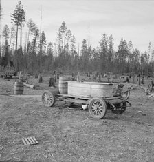 Improved water tank on stump ranch, Boundary County, Idaho, 1939. Creator: Dorothea Lange.