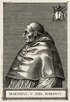 Portrait of Pope Pope Martin V (1368-1431) , 1568. Creator: De Soye, Philippe (1538-1572).