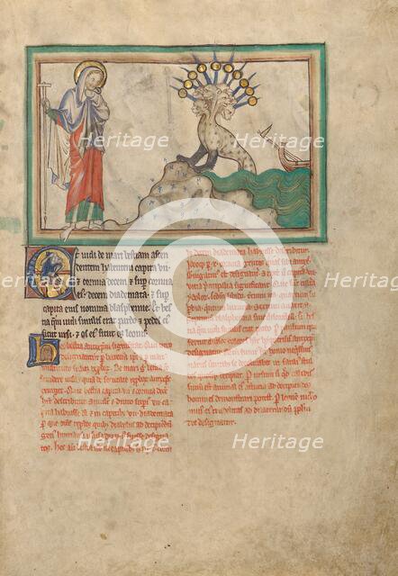 The Beast from the Sea; Dyson Perrins Apocalypse, about 1255-1260. Creator: Unknown.