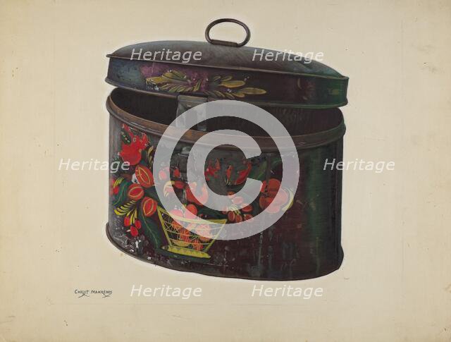 Painted Toleware Box, c. 1938. Creator: Chris Makrenos.