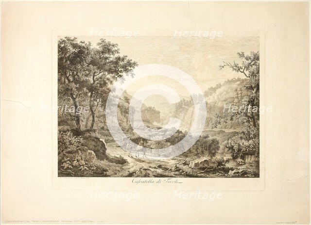 Cascades of Tivoli, 1792. Creator: Albert Christoph Dies.