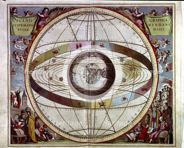 Macrocosm Harmony', engraving in the work 'Scenographia systematis mundani ptolemaici', 1661.