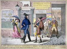 'Anglo-Gallic salutations in London, or, practice makes perfect', 1822.     Artist: George Cruikshank