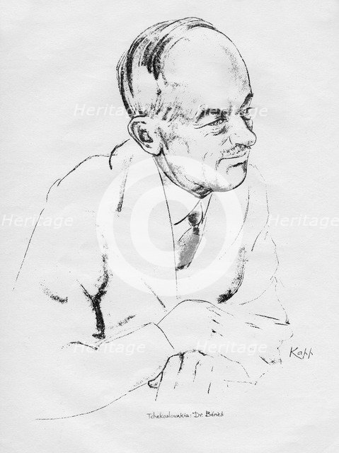 Dr Edvard Benes, Czechoslovakian statesman, 1935.Artist: Edmond Xavier Kapp