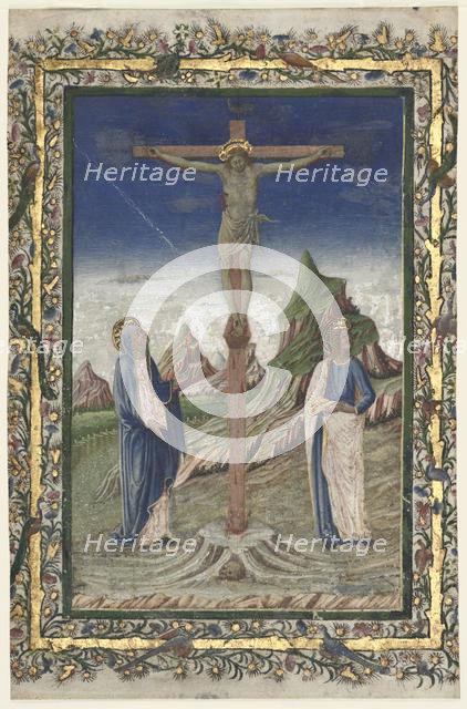 Single Leaf from a Missal: The Crucifixion, late 1400s. Creator: Unknown.