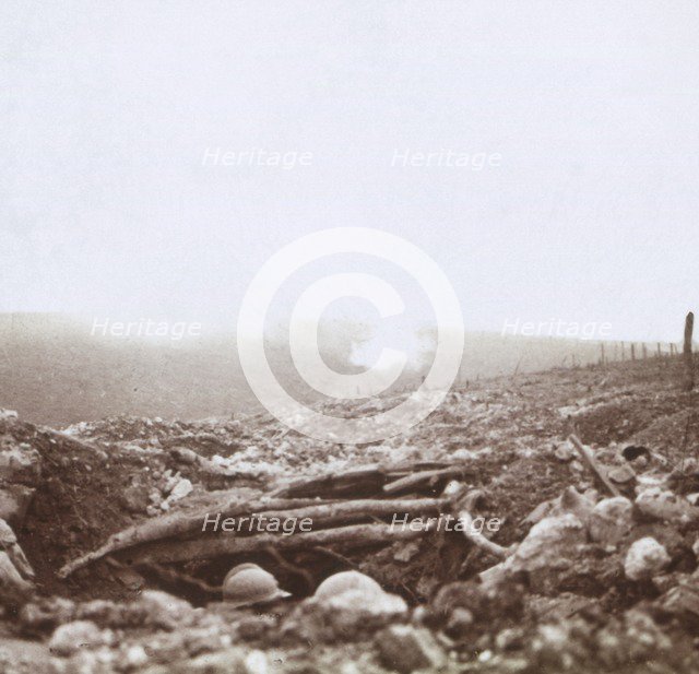 Bombardment, Le Mort Homme, (Dead Man's Hill), northern France, c1914-c1918.  Artist: Unknown.