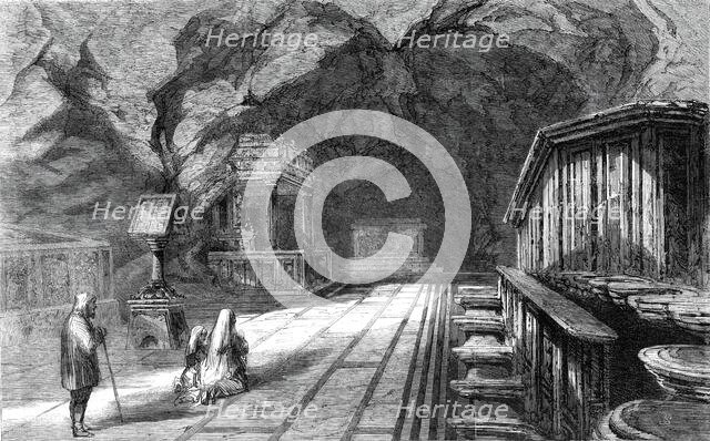 The Grotto of Santa Rosalia, Palermo - from a drawing by the Rev. S.C. Malan, 1860. Creator: Unknown.