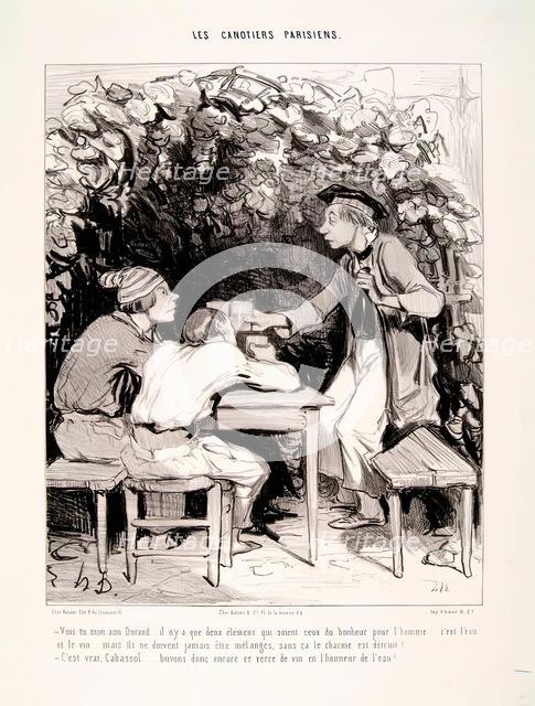 Les Canotiers Parisiens.-Vois-tu Mon ami Durand.., 1843. Creator: Honore Daumier.