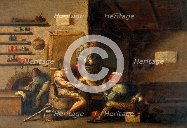 A surgeon operating on a man's foot, c1660s. Creator: Unknown.