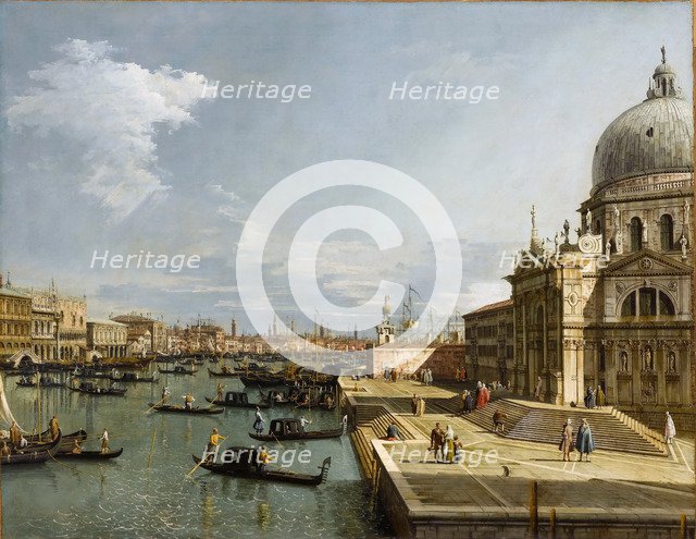 The Entrance to the Grand Canal and the Church Santa Maria della Salute, Venice. Artist: Canaletto (1697-1768)