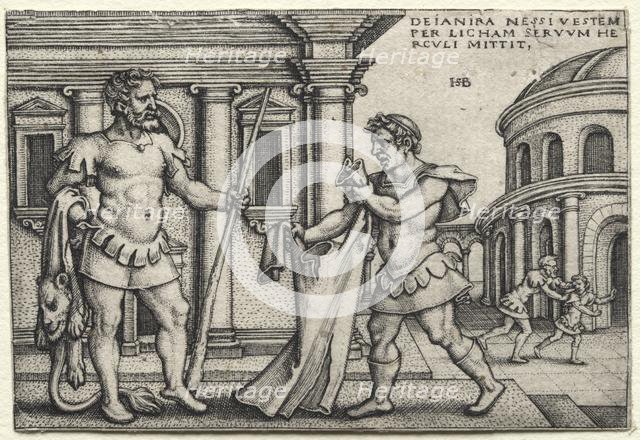 The Labors of Hercules: Hercules Receiving the Garment Steeped in Nessus's Blood, 1542. Creator: Hans Sebald Beham (German, 1500-1550).
