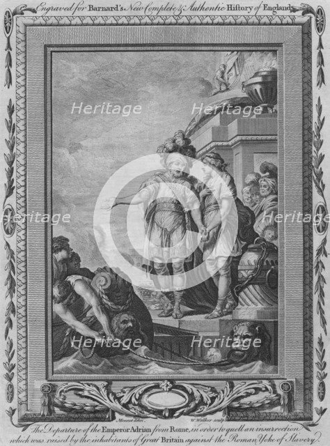 'The Departure of the Emperor Adrian from Rome in order to quell an insurrection which was raised by Artist: William Walker.
