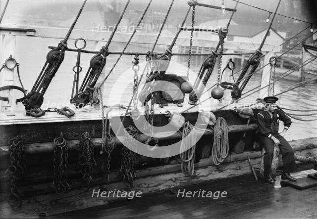 Leg irons etc. on SUCCESS, between c1910 and c1915. Creator: Bain News Service.