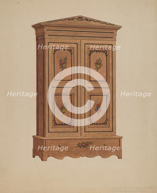 Painted Wardrobe, 1935/1942. Creator: Edward A Darby.