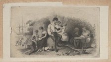 Banknote vignette with figures of different ages, representing the stages of life, ..., ca. 1824-37. Creator: Attributed to Asher Brown Durand.