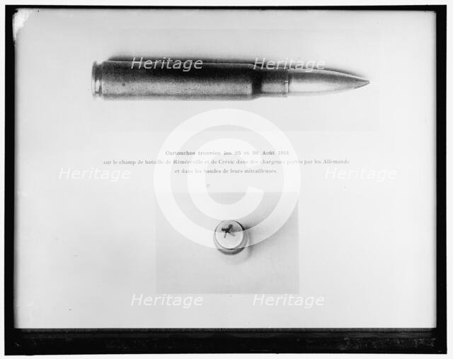 Cartouches trouvées les 25 et 26 Août, 1914..., between 1910 and 1920. Creator: Harris & Ewing.