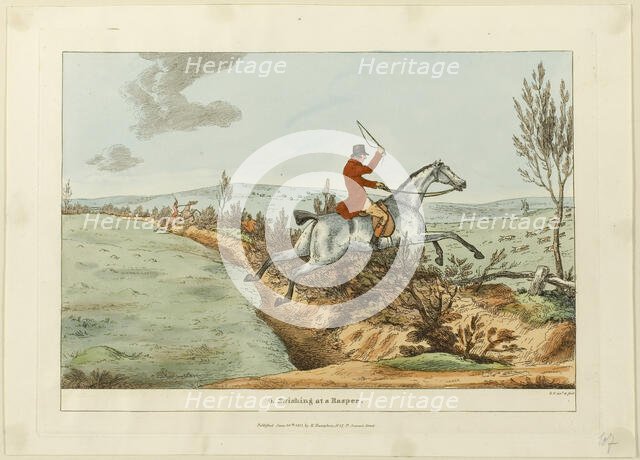 Swishing at a Rasper, plate six from Indispensable Accomplishments, published June 24, 1811. Creator: Robert Frankland.