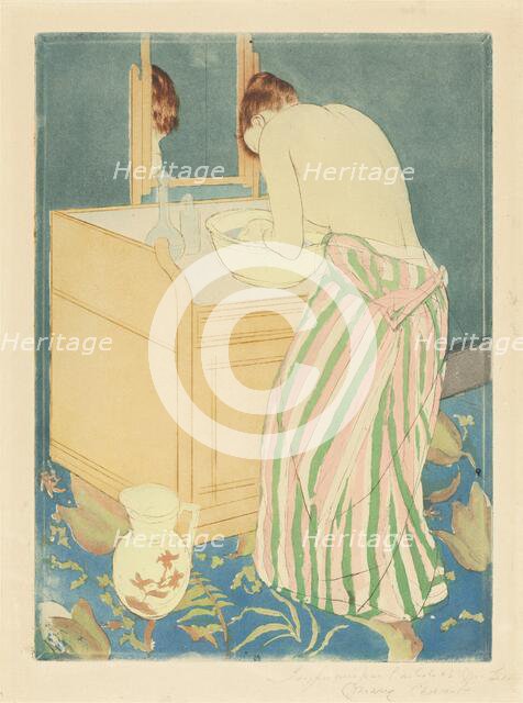 Woman Bathing, 1890-1891. Creator: Mary Cassatt.