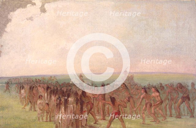 Footrace behind the Mandan Village, 1832-1833. Creator: George Catlin.