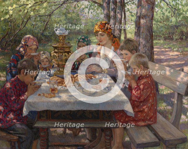 The Teacher's Guests. Artist: Bogdanov-Belsky, Nikolai Petrovich (1868-1945)