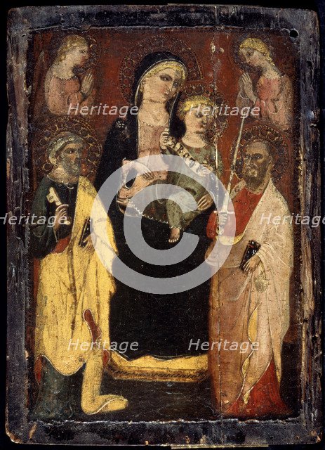 'Madonna and Child enthroned with Saints Peter and Paul', c1400. Artist: Master of San Jacopo a Muciano