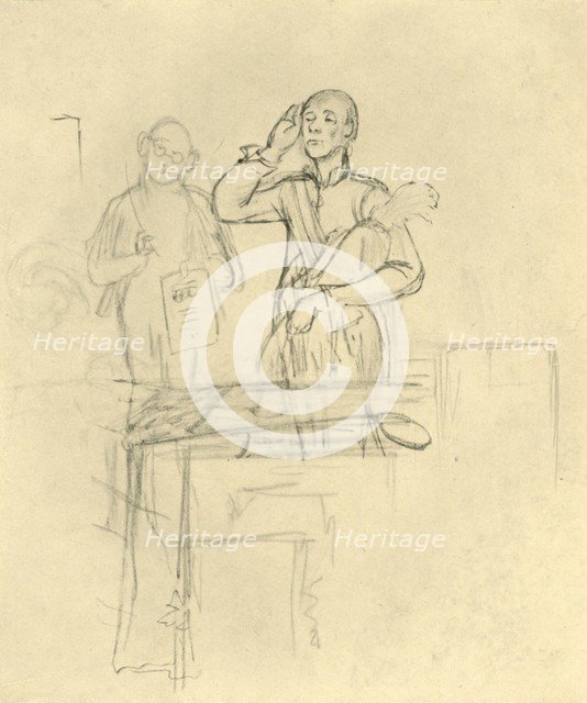 'Die Meldung', mid-late 19th century, (c1924). Creator: Carl Spitzweg.