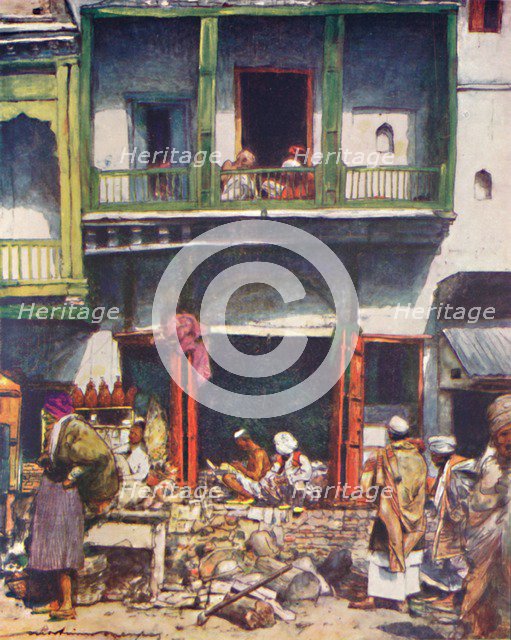 'A Busy Bazaar in Delhi', 1905. Artist: Mortimer Luddington Menpes.