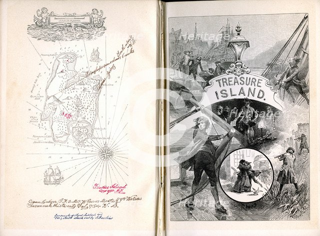 Treasure Island, by Robert Louis Stevenson, 1886. Artist: Unknown