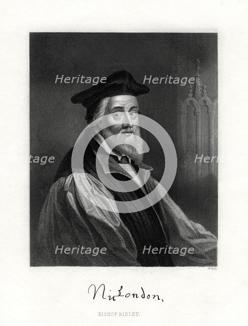 Nicholas Ridley, (died October 16, 1555), English clergyman, 19th century. Artist: W Holl