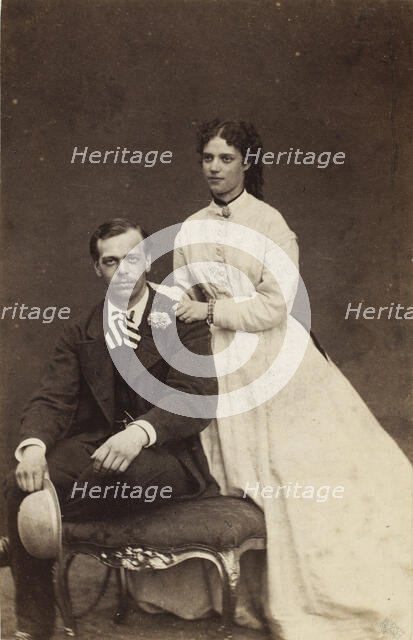 Grand Duke Alexander Alexandrovich of Russia and Princeess Dagmar of Denmark, 1866. Creator: Hansen, Georg Emil (1833-1891).