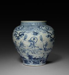 Jar with Scenes from the Land of Taoist Immortals, early 15th Century. Creator: Unknown.