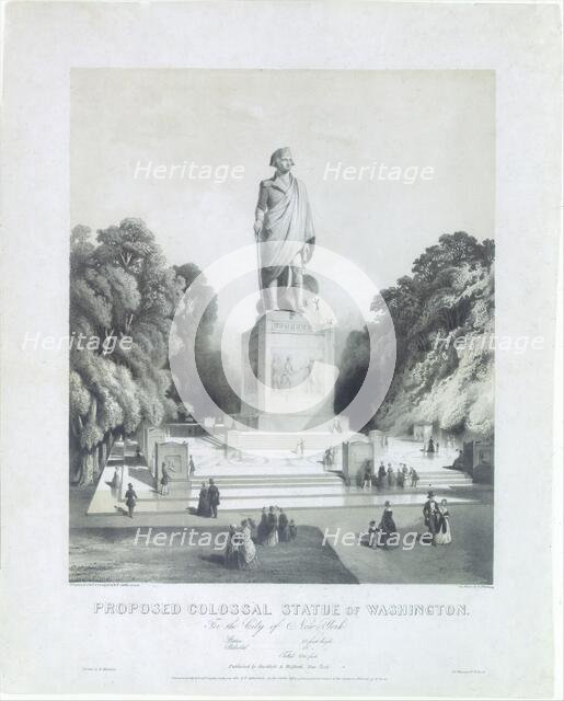 Proposed Colossal Statue of George Washington for the City of New York, 1845. Creator: G. Thomas.